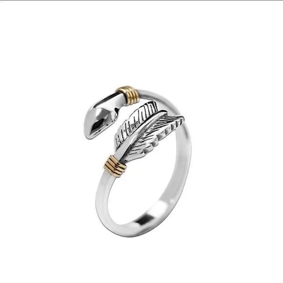 The Arrow Adjustable ring in 925 silver and 14k yellow gold plated accen… - Picture 4 of 14